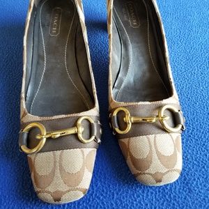 Coach Brown Women's Shoes with Gold Accents